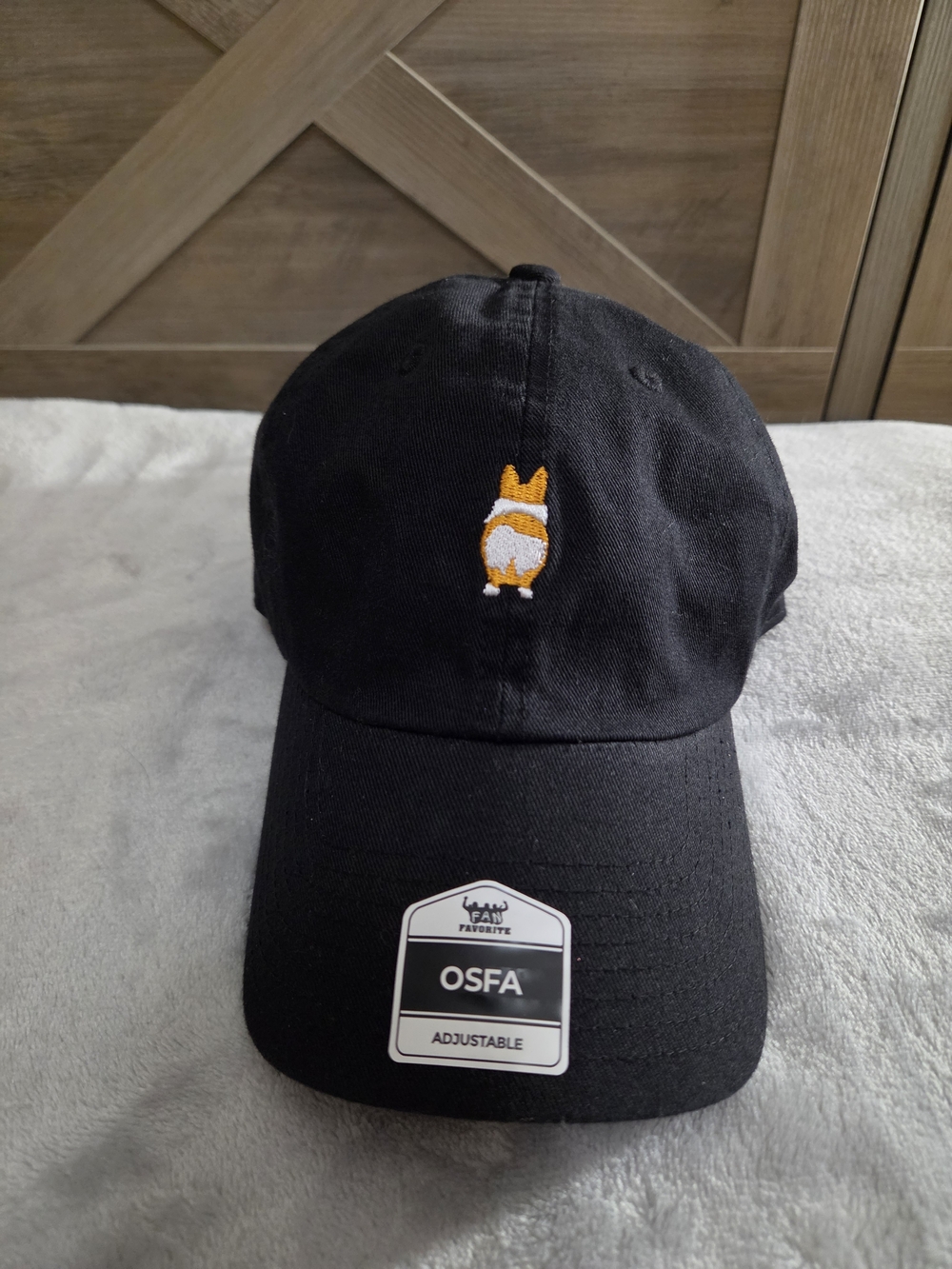 Corgi Butt Adjustable Black Baseball Cap Fan Favorite OSFA, NWT